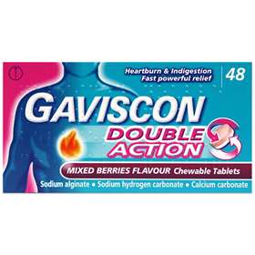 Gaviscon Double Action Mixed Berry 48 Chewable Tablets