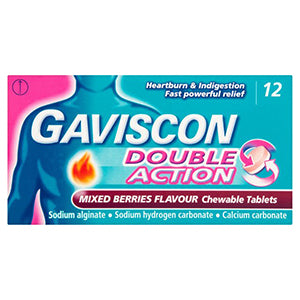 Gaviscon Double Action Mixed Berry 12 Chewable Tablets