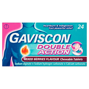 Gaviscon Double Action Mixed Berry 24 Chewable Tablets